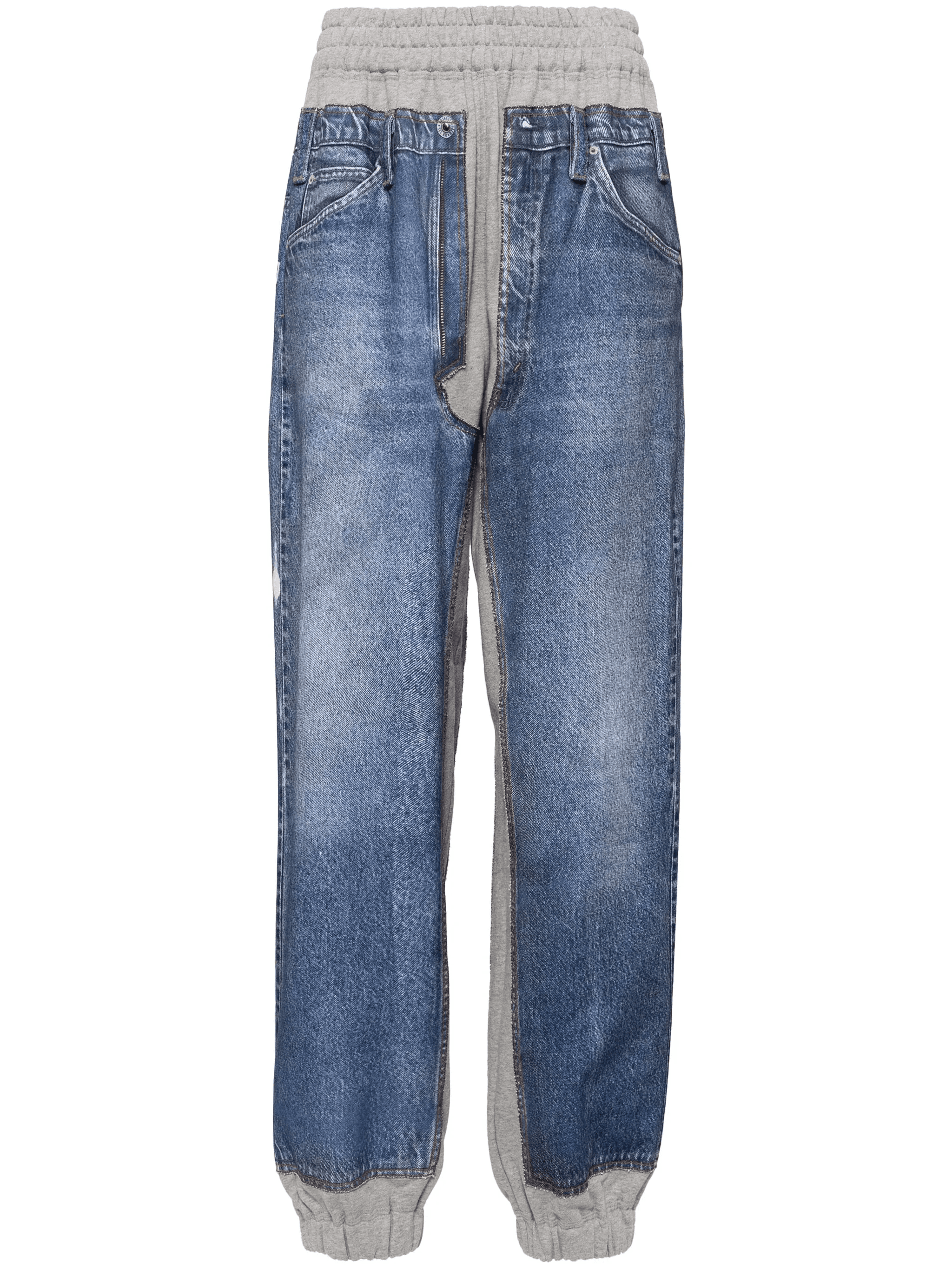 denim-printed sweatpants - Image 1