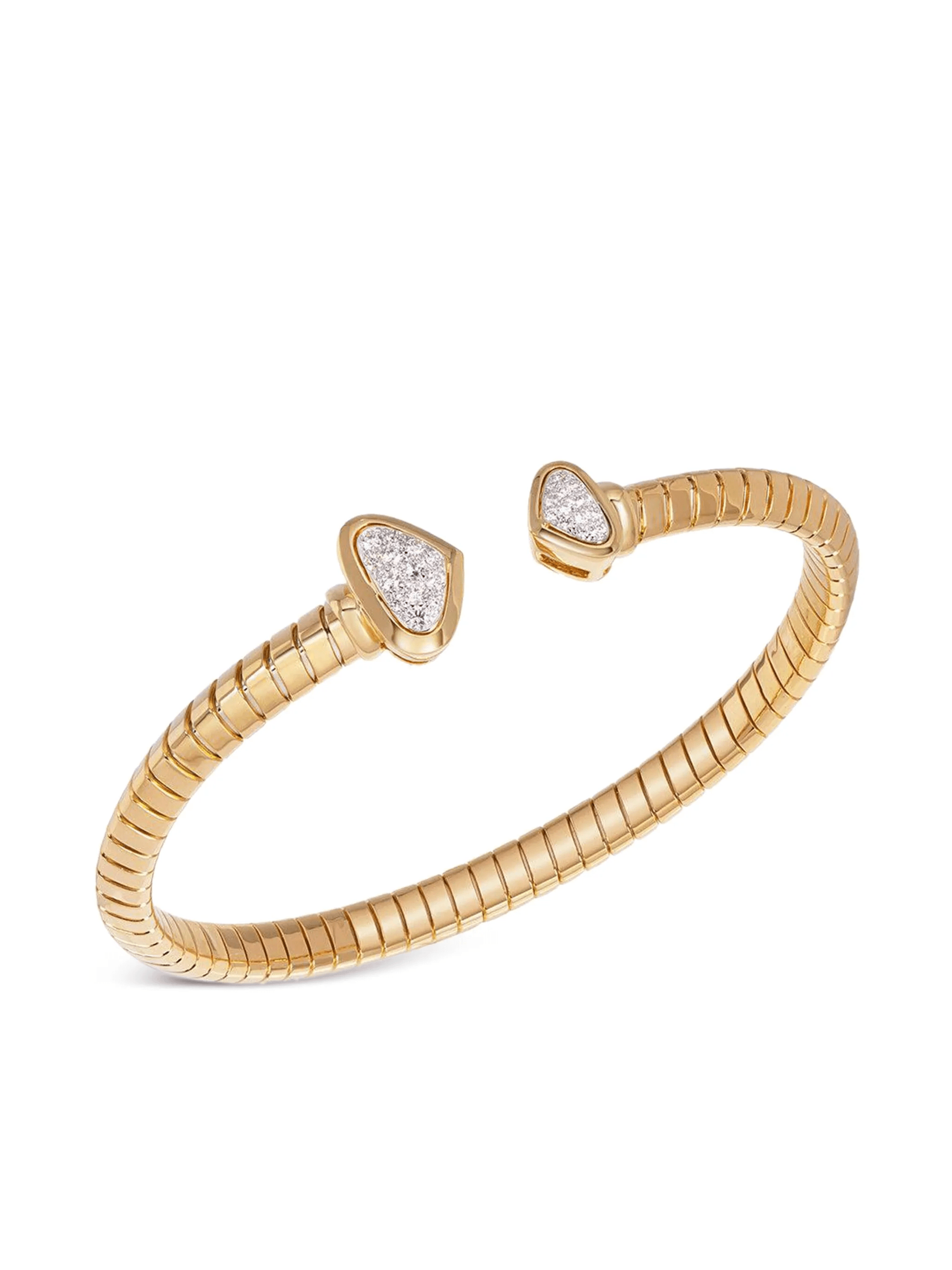 18K yellow gold Trisolina Castanga diamond bangle bracelet - Image 1