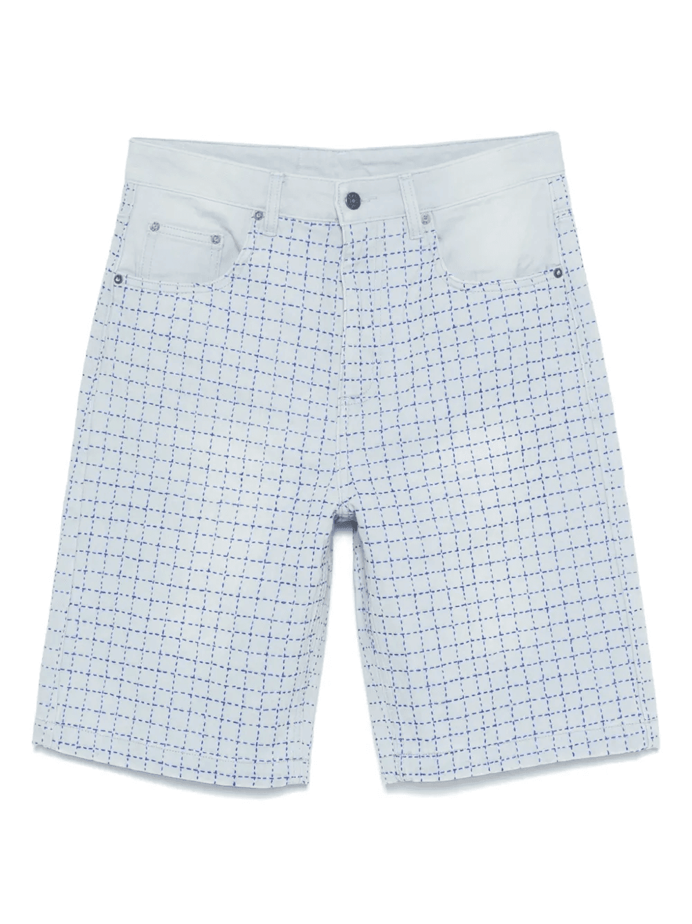 decorative-stitching denim shorts - Image 1