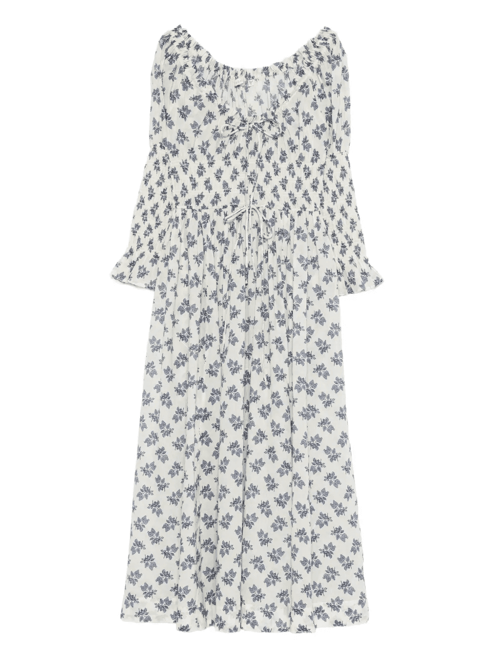Kaira scoop-neck flower-print midi dress - Image 1