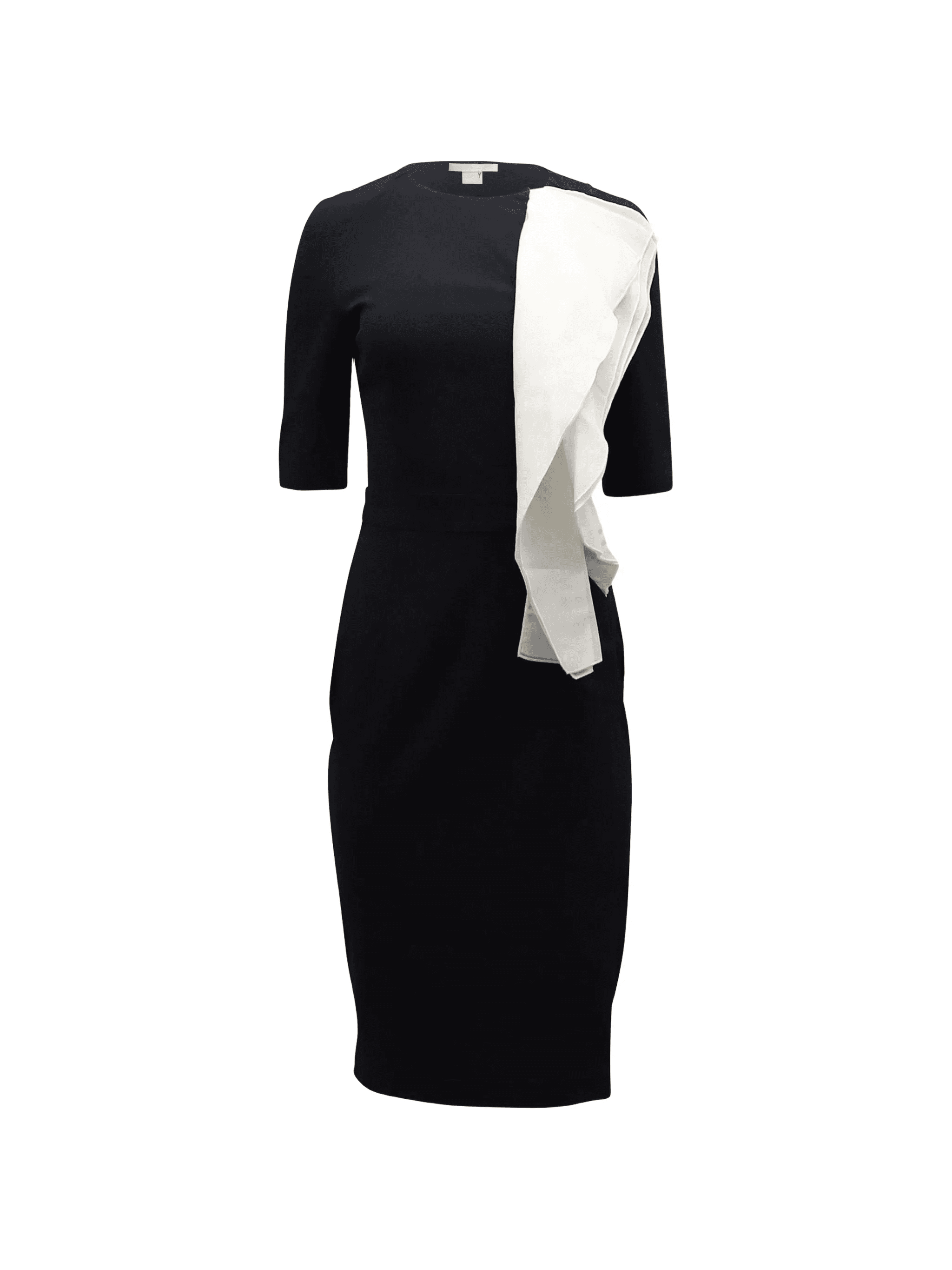 ruffle zip sheath midi dress - Image 1