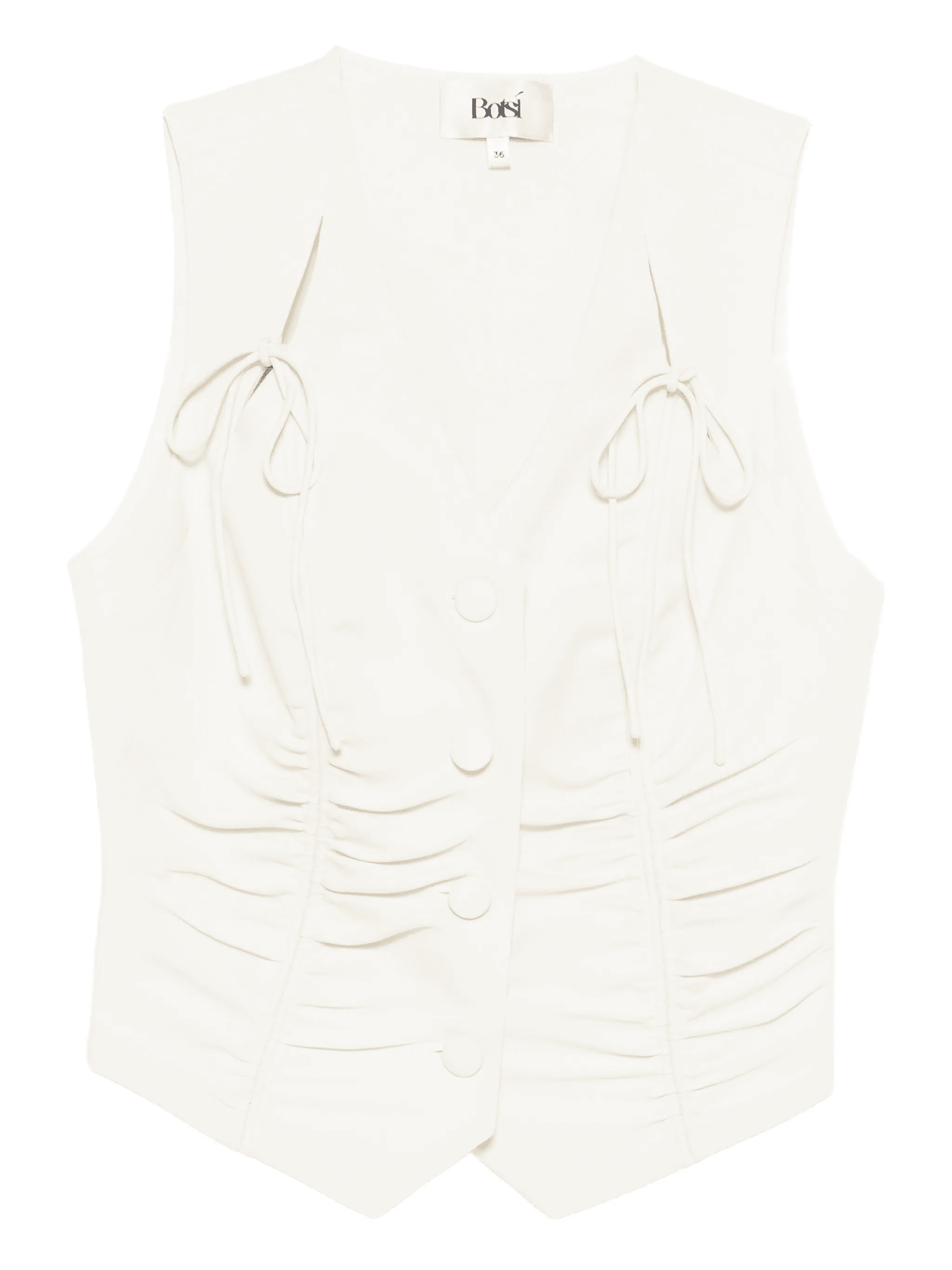 tie-detail ruched-design waistcoat - Image 1