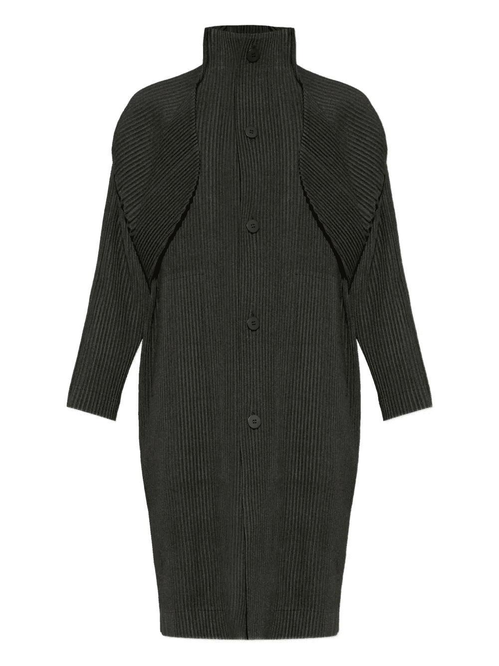 pleated single-breasted coat - Image 1
