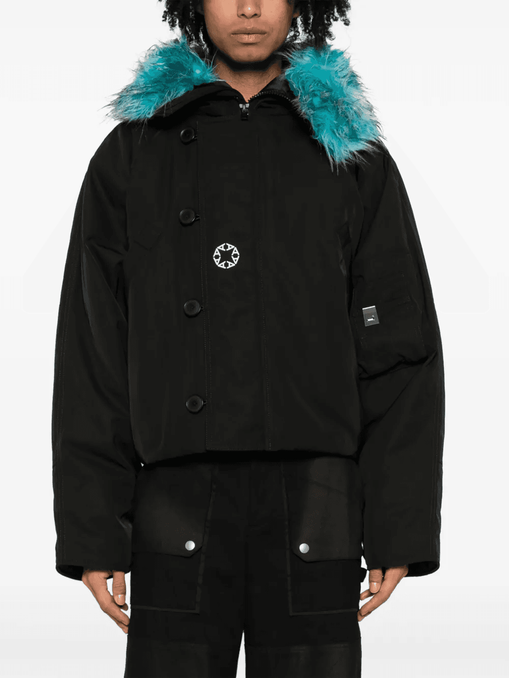 graphic-print padded hooded jacket — Image 4