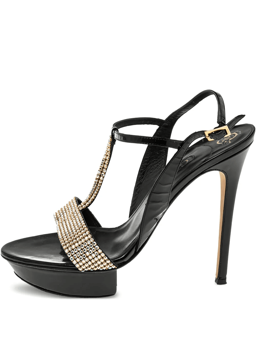 pre-owned 135mm rhinestone-embellished sandals - Image 1