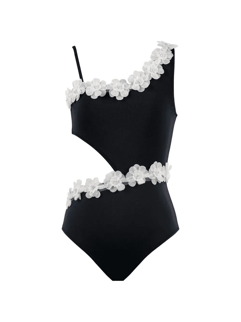 Nathalie floral-appliqué cut-out swimsuit - Image 1
