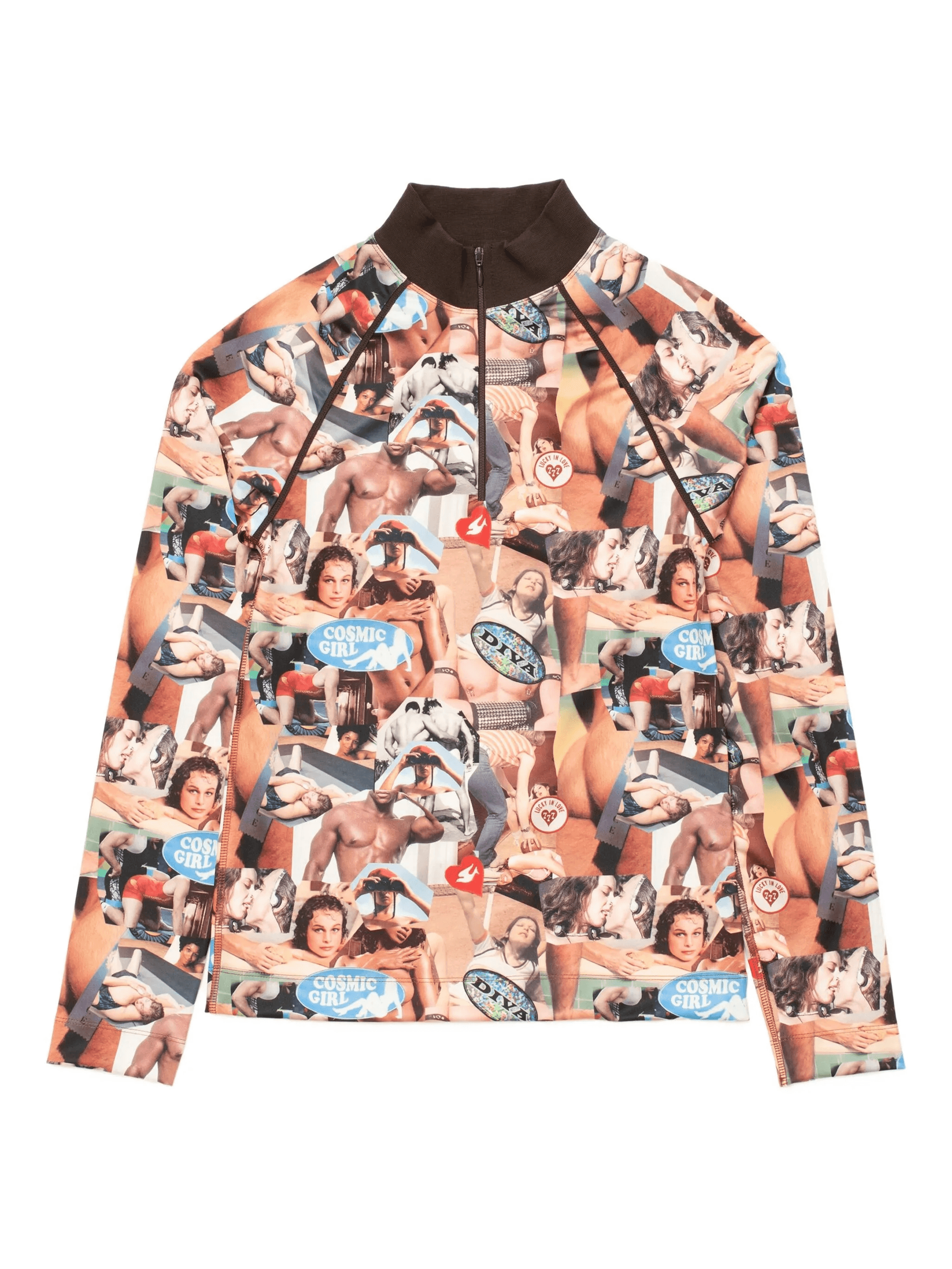 printed zip Kinky Cardio top - Image 1