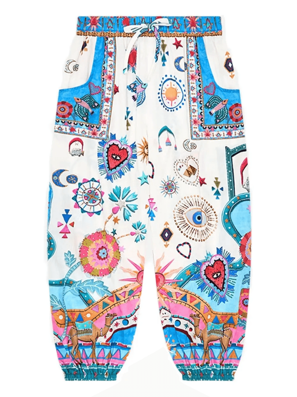 multi-print elasticated-waist trousers - Image 1