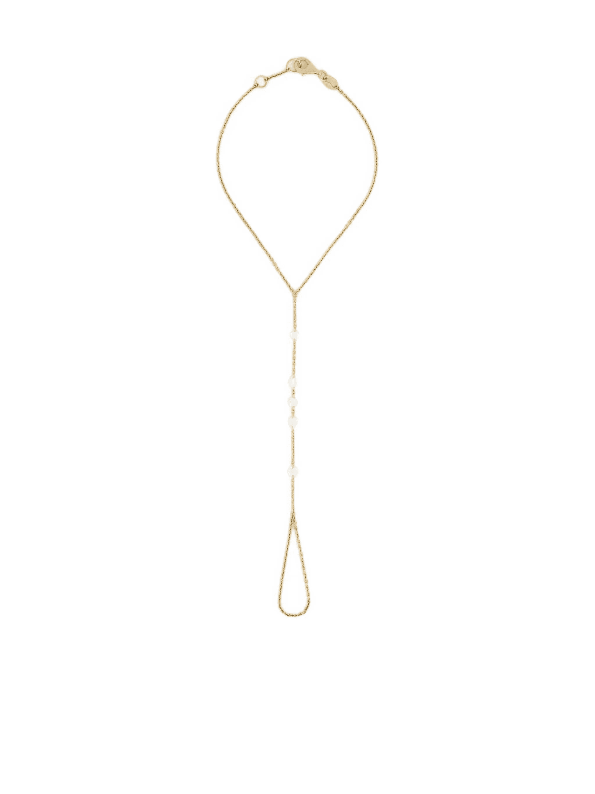 18K yellow gold rose Clasisic cut-diamond hand chain bracelet - Image 1