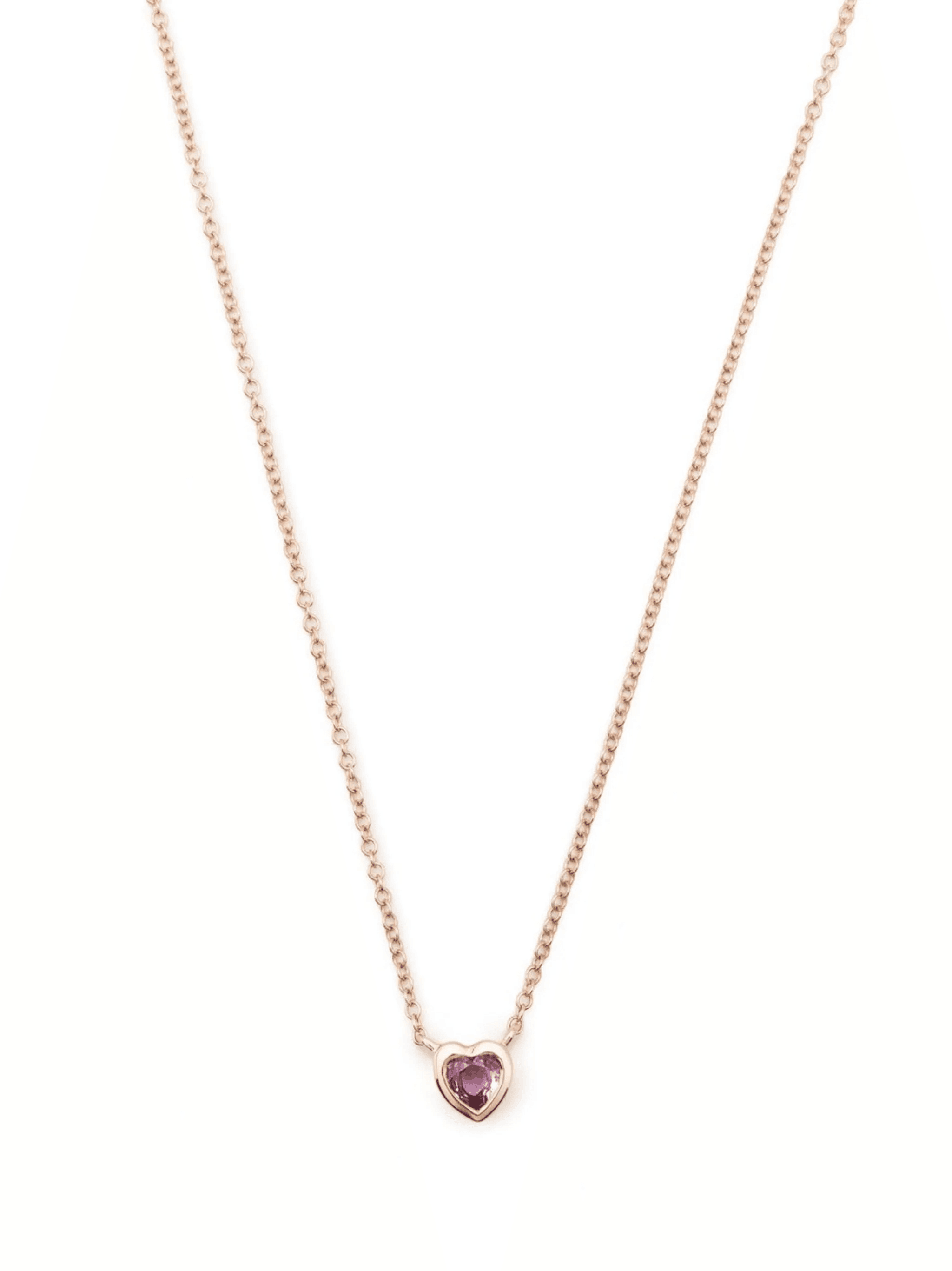 14kt rose gold Heart sapphire necklace - Image 1