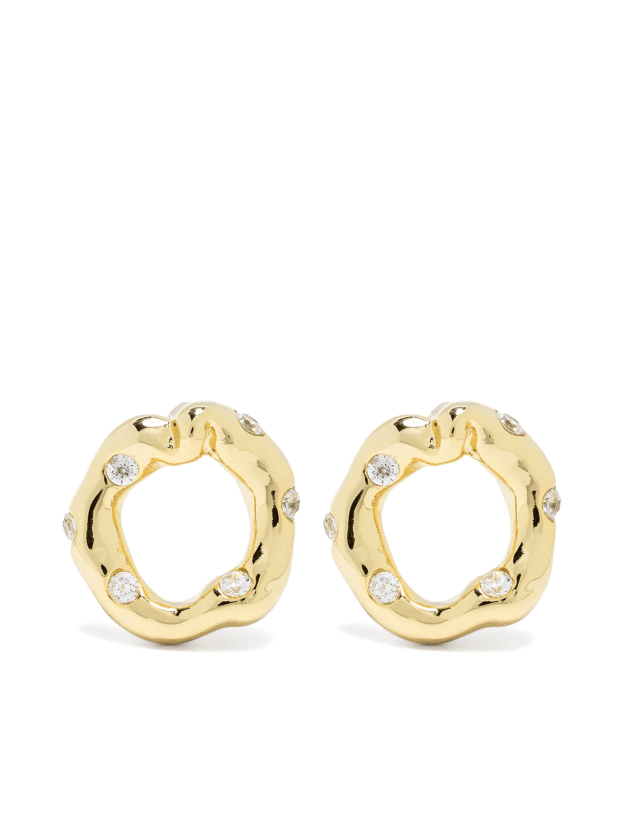 Irregular Circle crystal-embellished earrings - Image 1