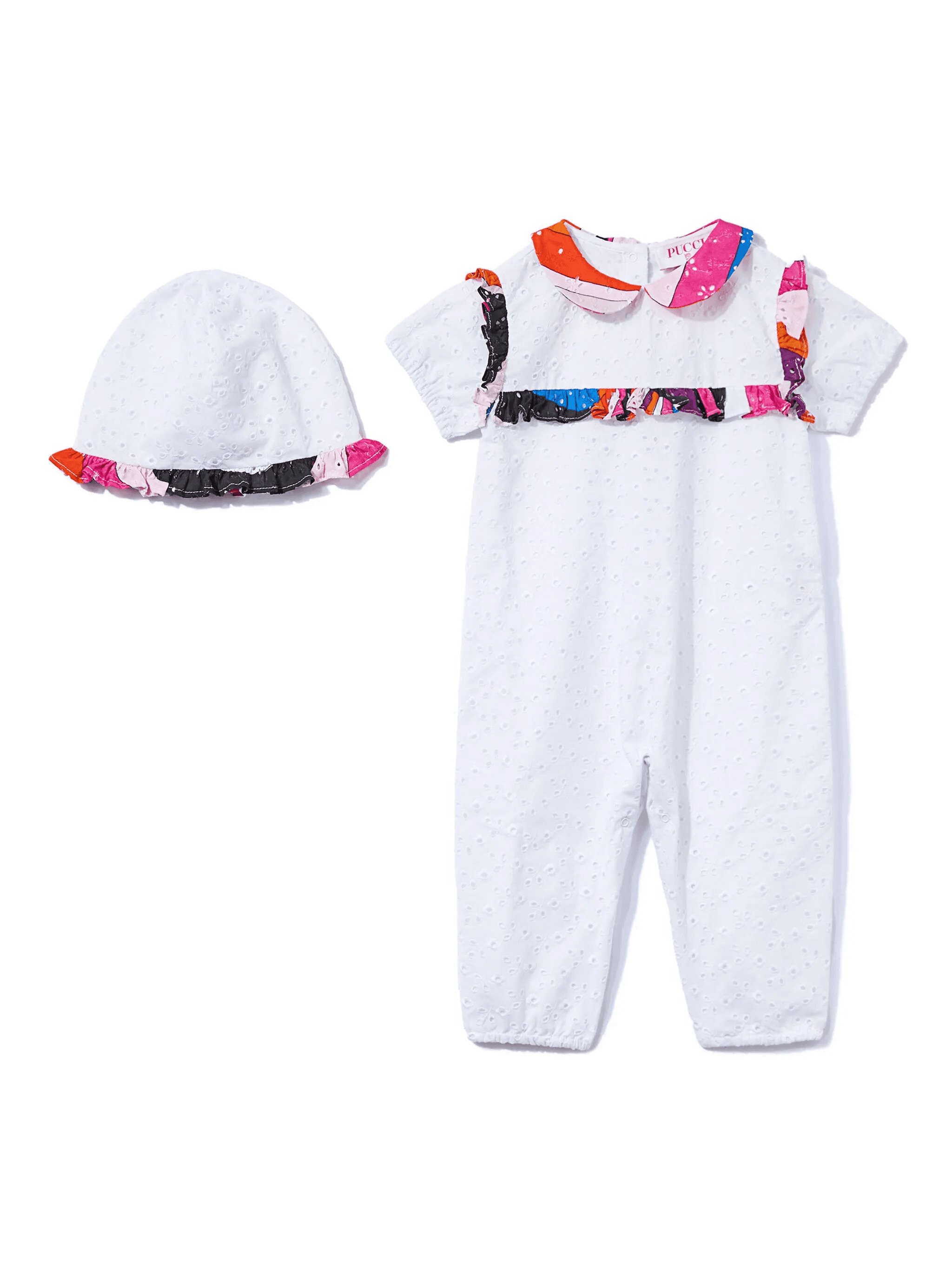 Iride-print broderie anglaise romper set - Image 1