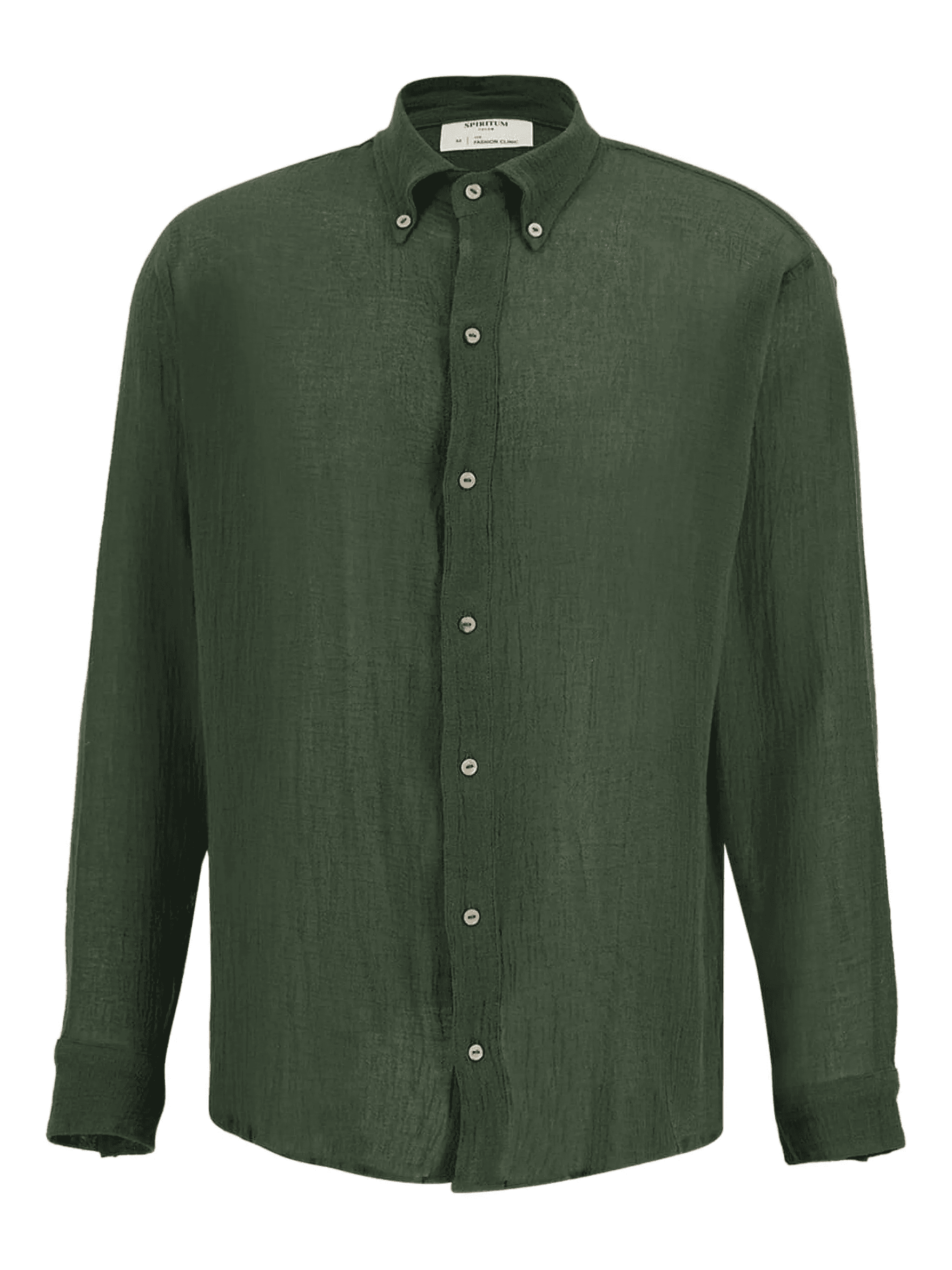 button-down collar cotton-gauze shirt - Image 1