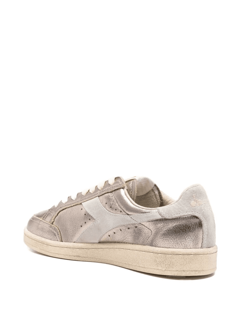 metallic-effect leather sneakers - Image 1