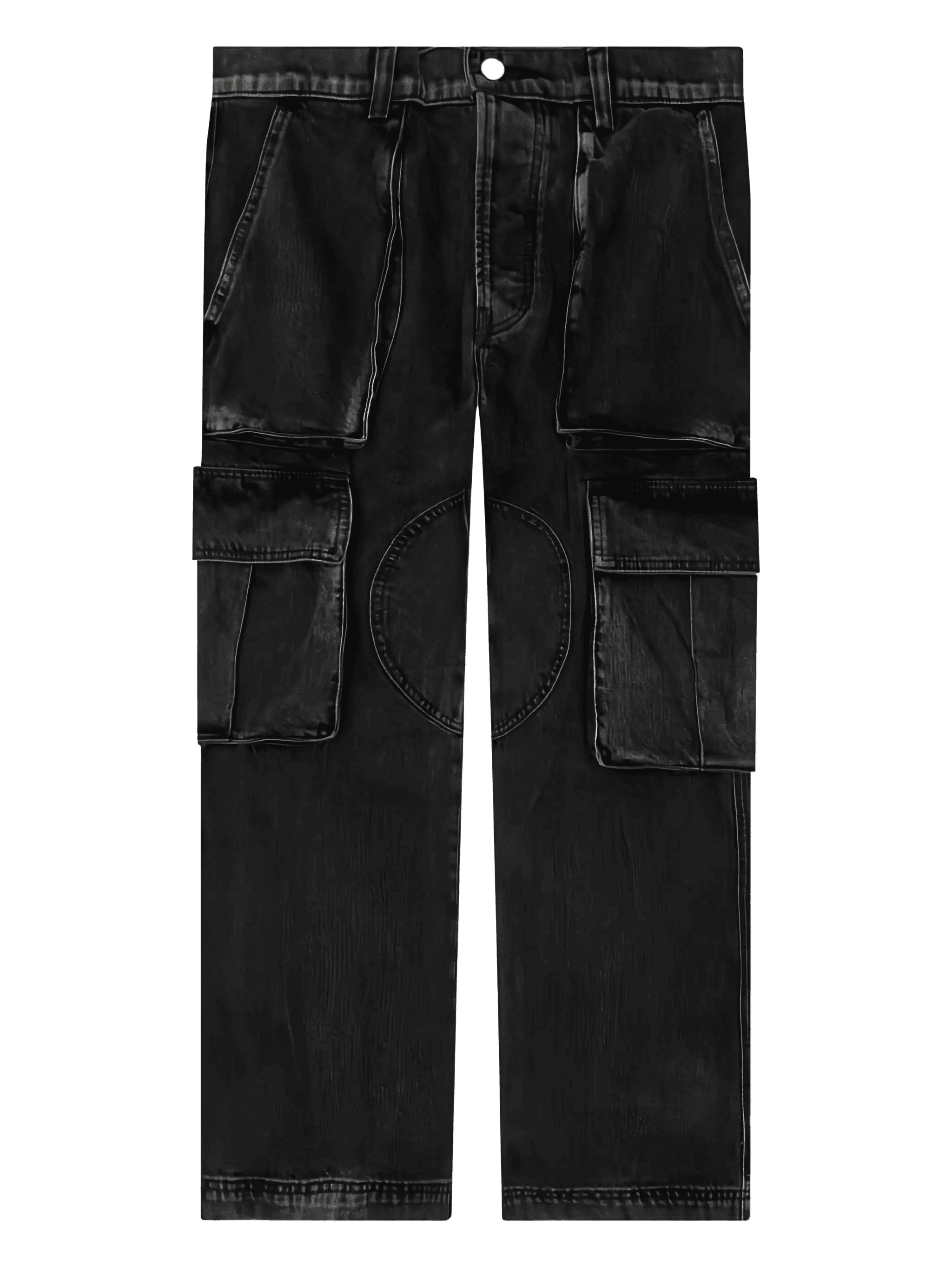 logo-patch cargo-pockets jeans - Image 1