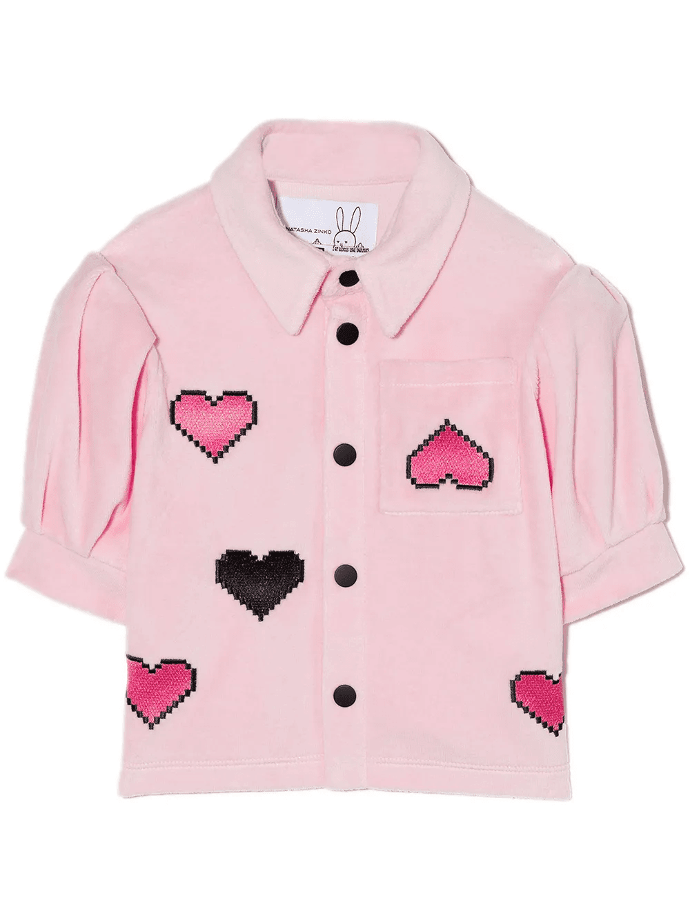 heart-motif puff-sleeve blouse - Image 1