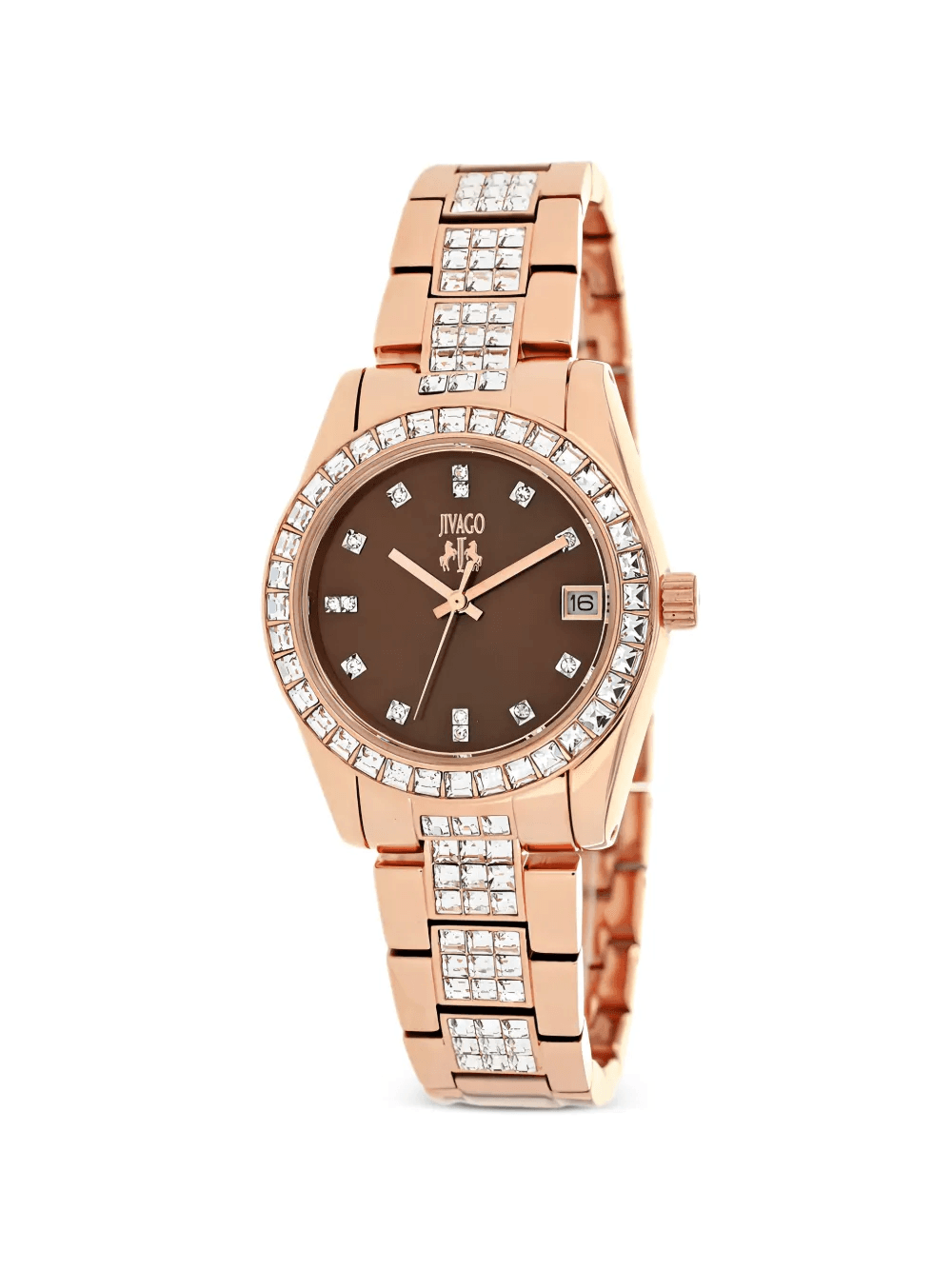 Magnifique crystal-embellished 30mm quartz watch - Image 1