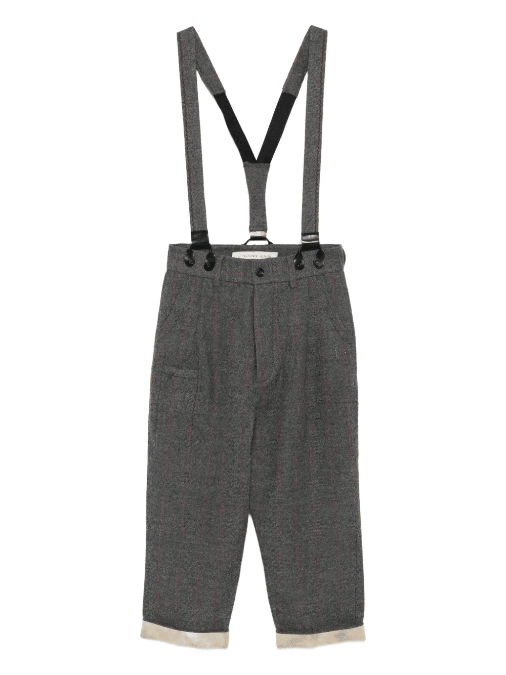 check-pattern suspender trousers - Image 1