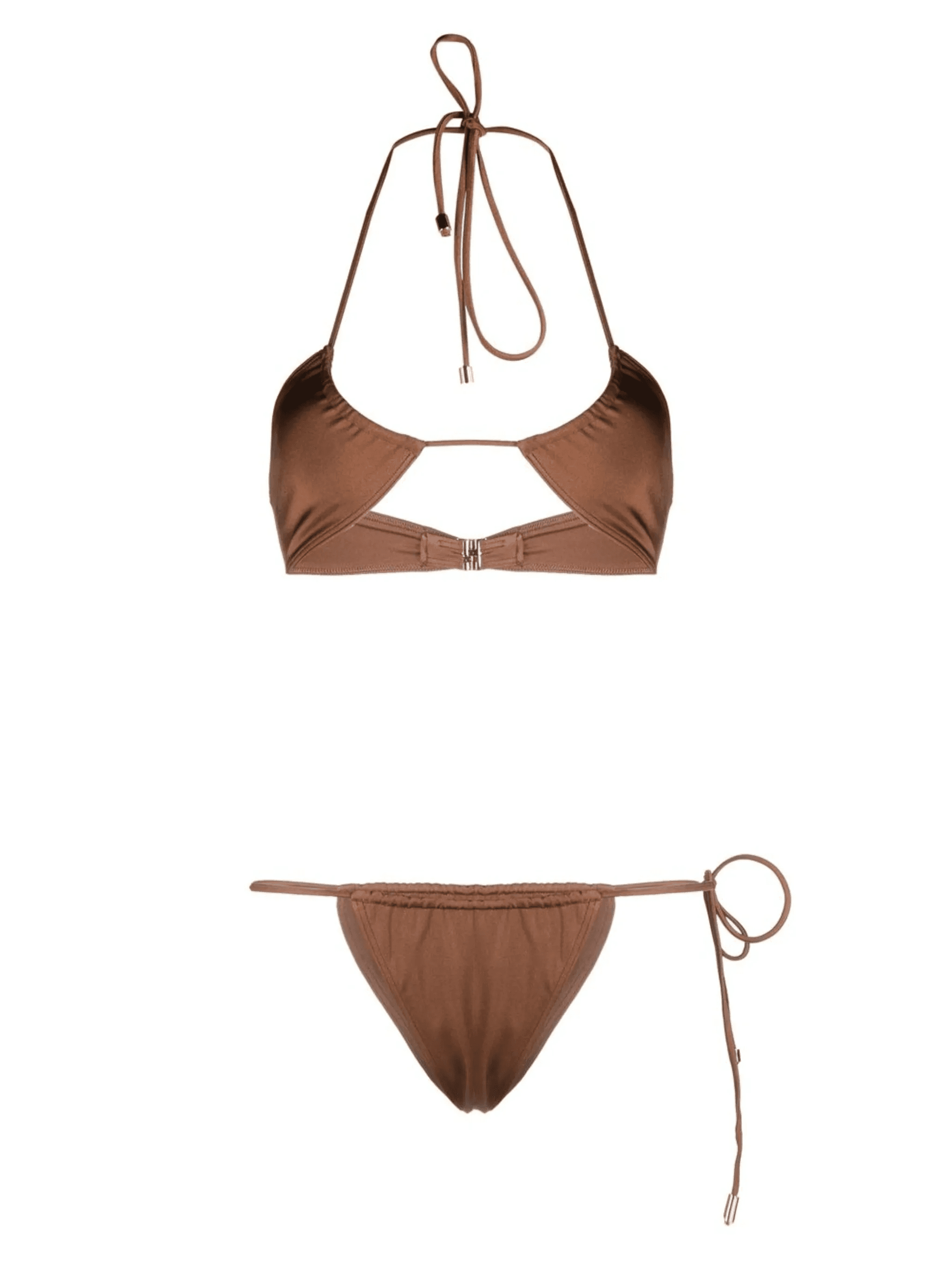 halterneck tie-fastening bikini set - Image 1