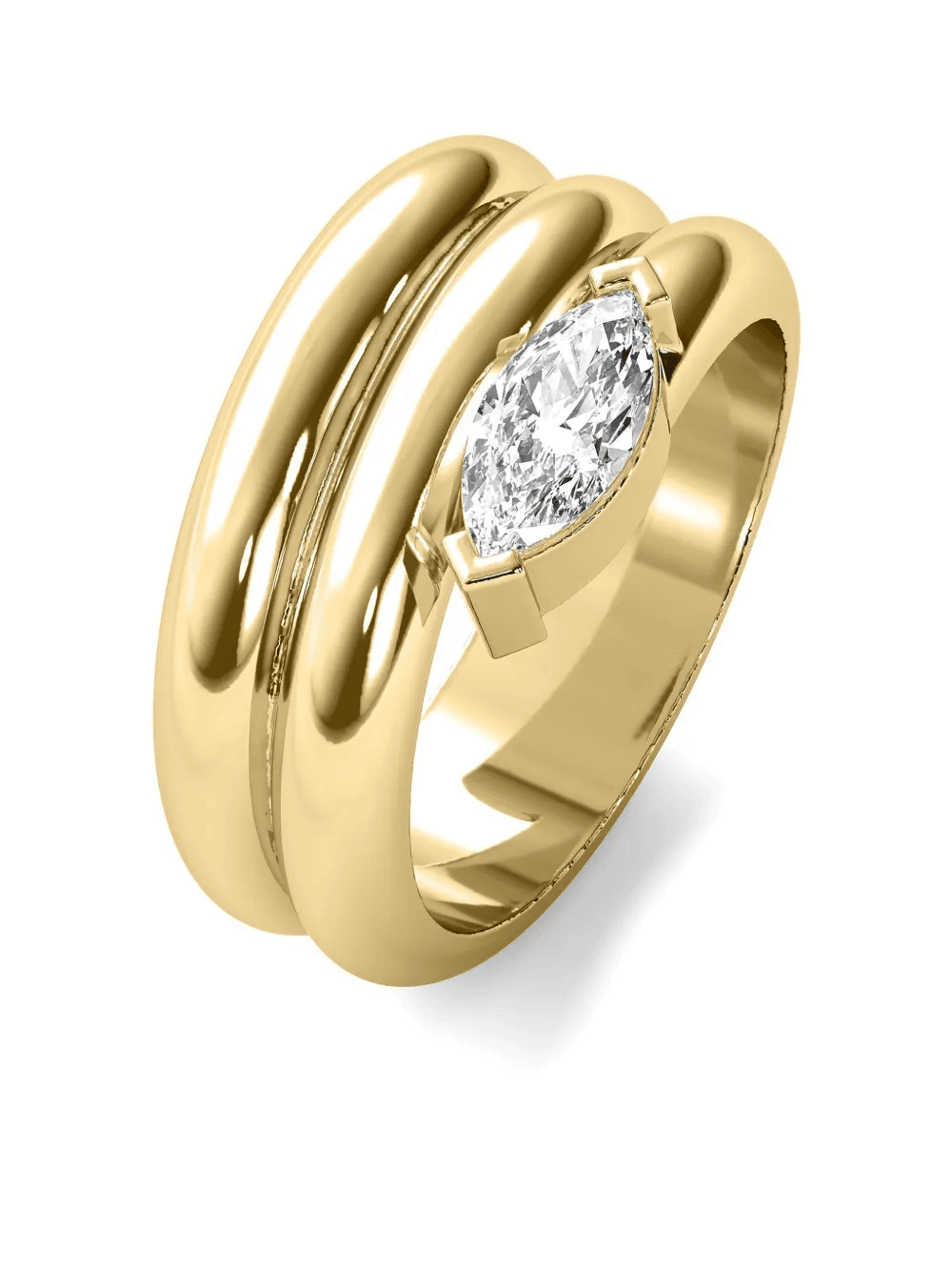 14kt yellow gold diamond ring - Image 1