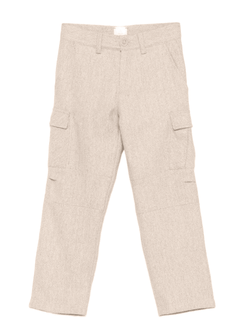 herringbone-pattern cargo trousers - Image 1