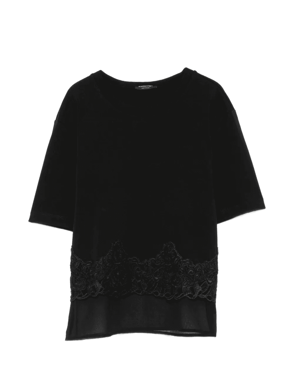 lace-trim T-shirt - Image 1