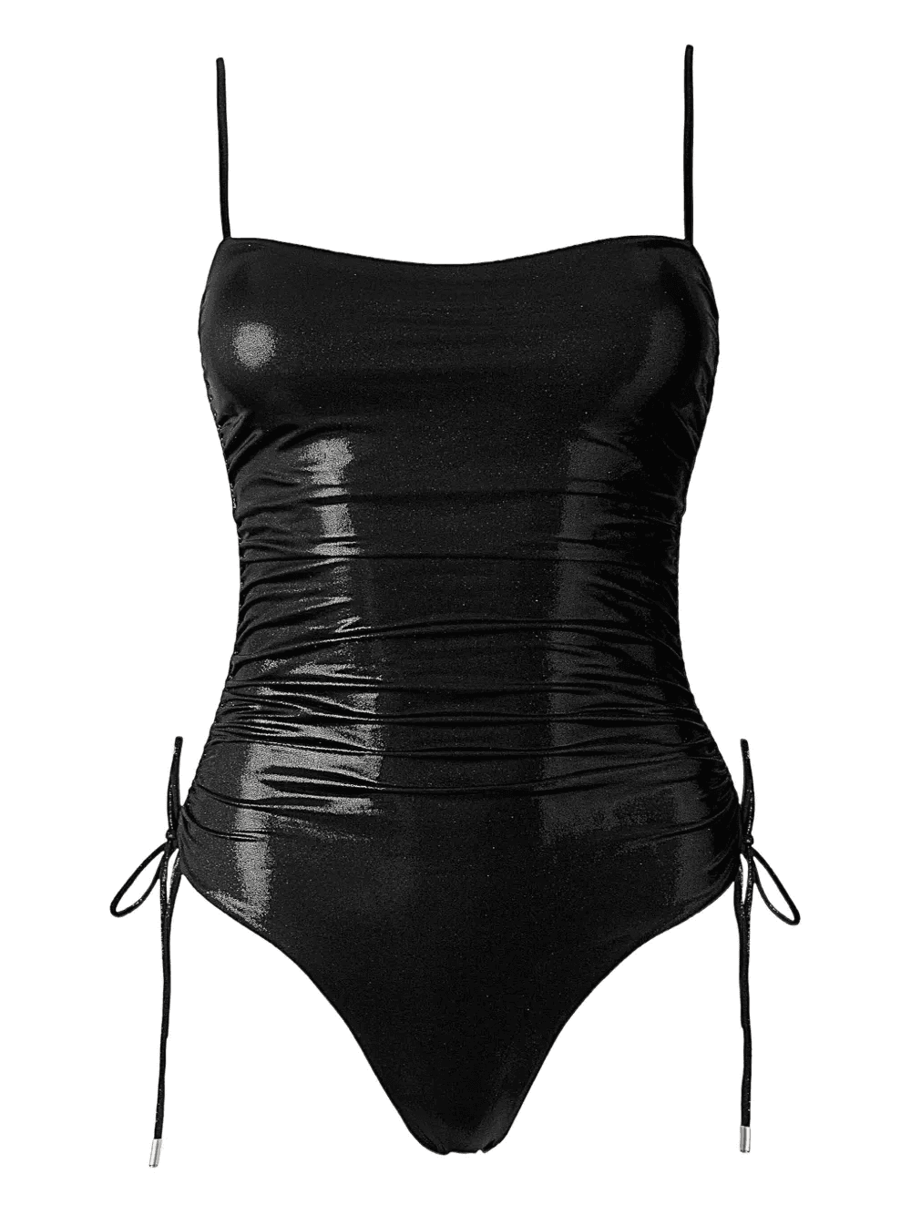 metallic-effect side-tie swimsuit - Image 1