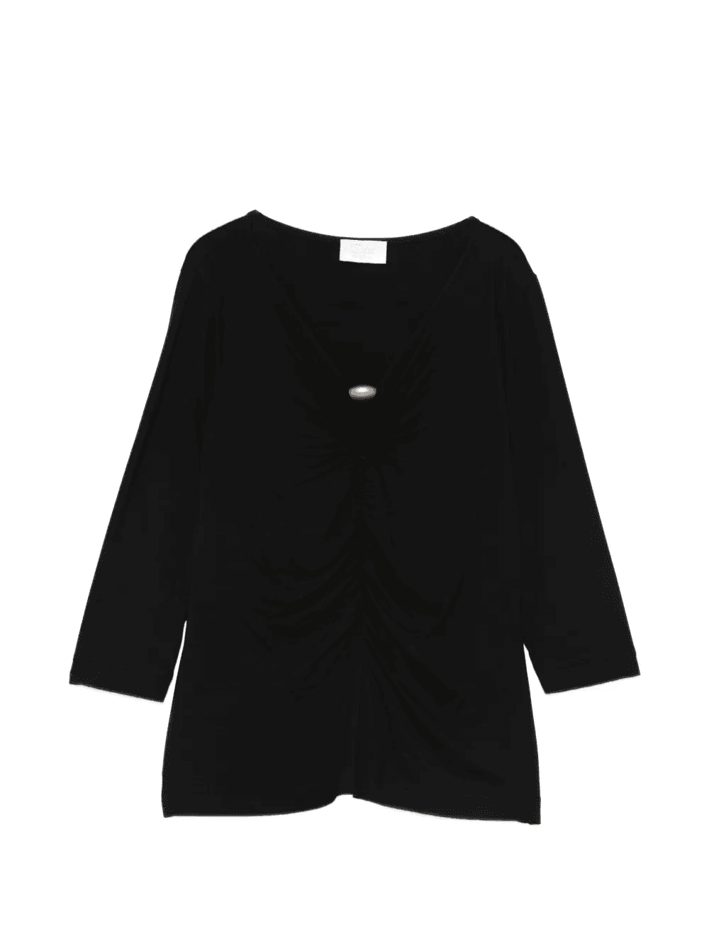 V-neck gathered T-shirt - Image 1