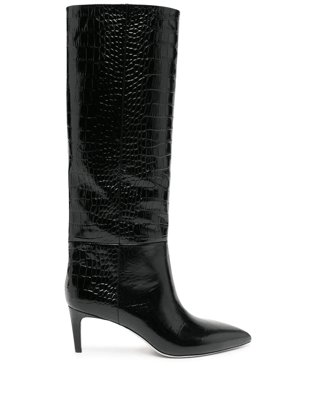 crocodile-embossed leather boots - Image 1