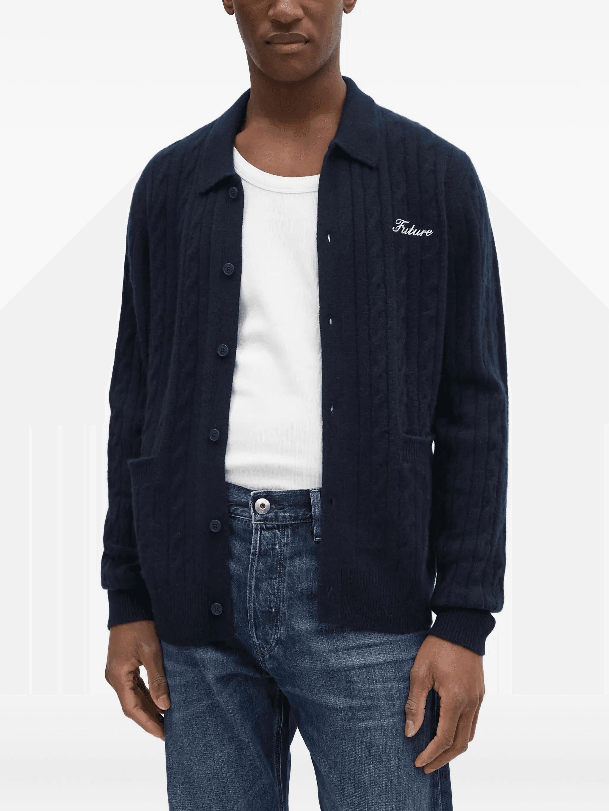 cable-knit cashmere cardigan - Image 1