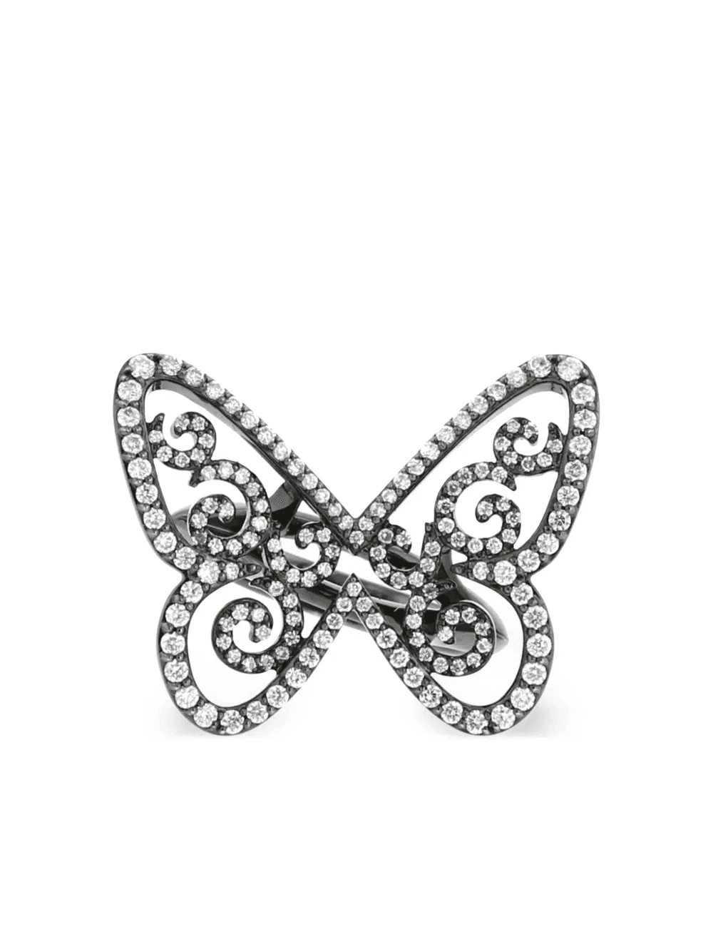 18kt black gold Arabesque diamond cocktail ring - Image 1