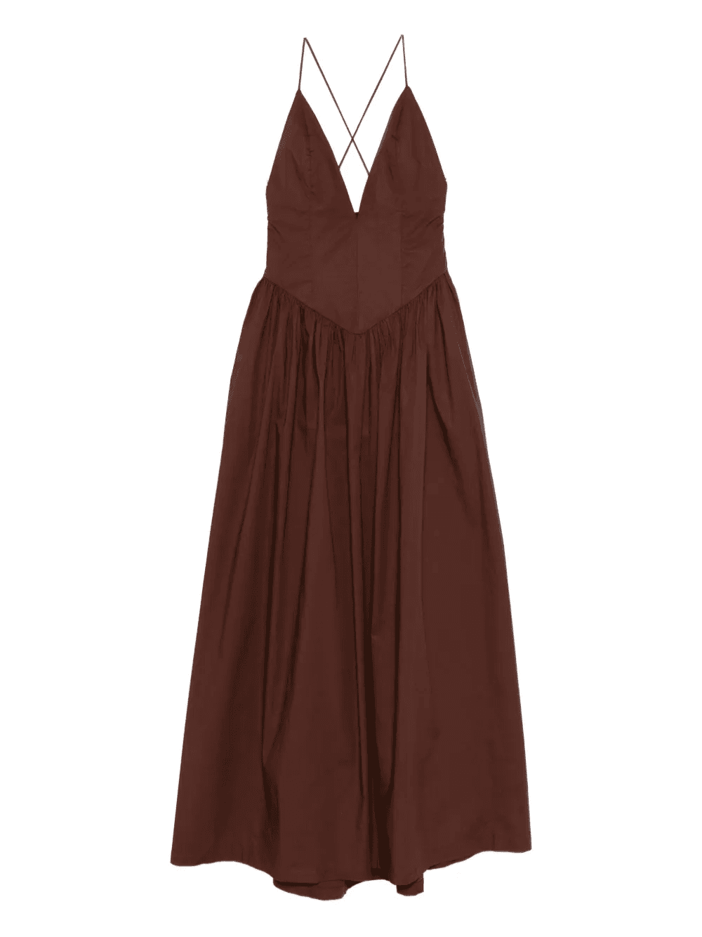 V-neck gathered maxi dress - Image 1