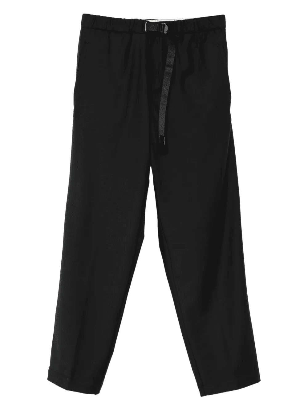 elastic-waistband buckled straight-leg trousers - Image 1