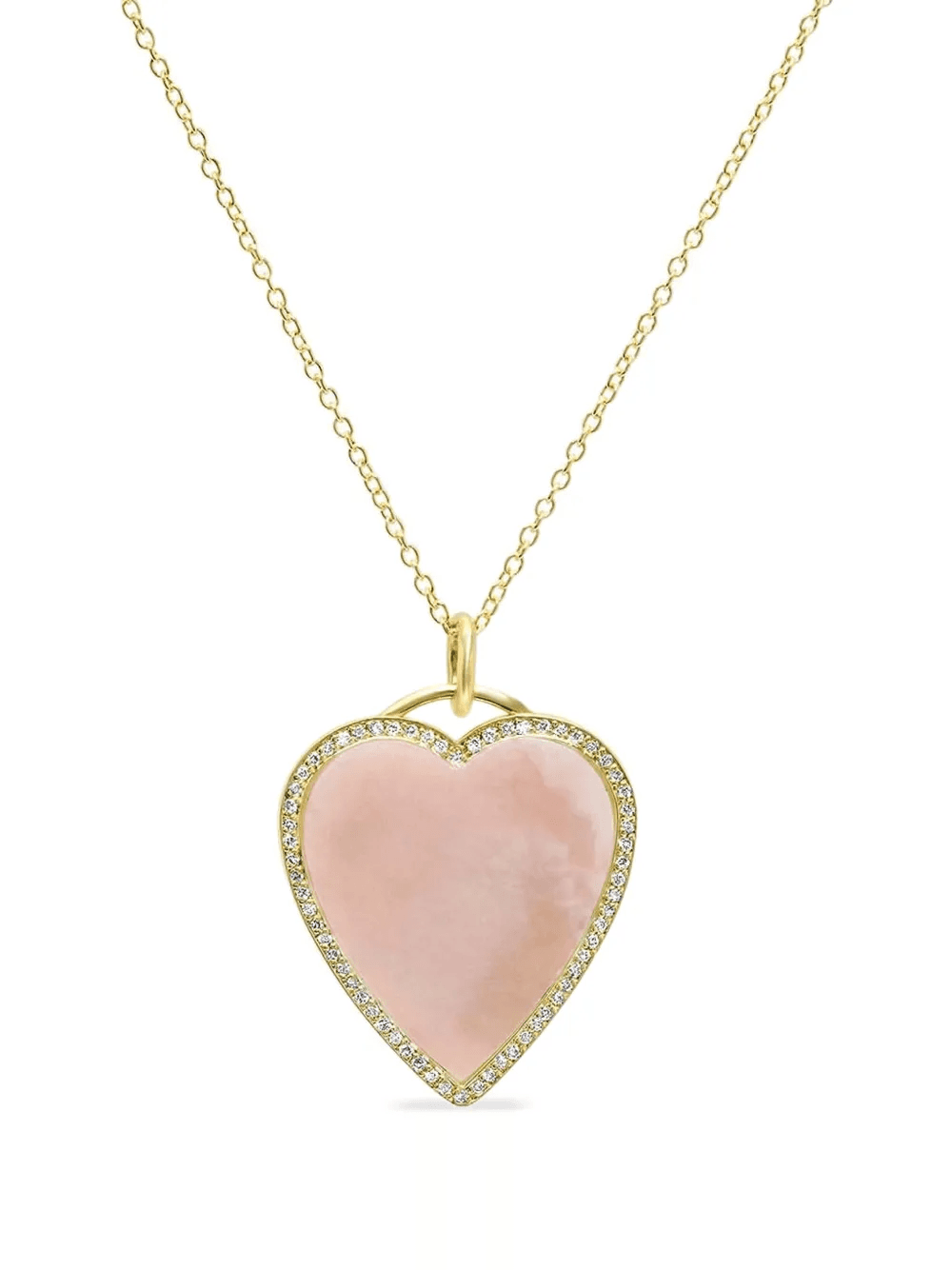pink opal diamond heart necklace - Image 1