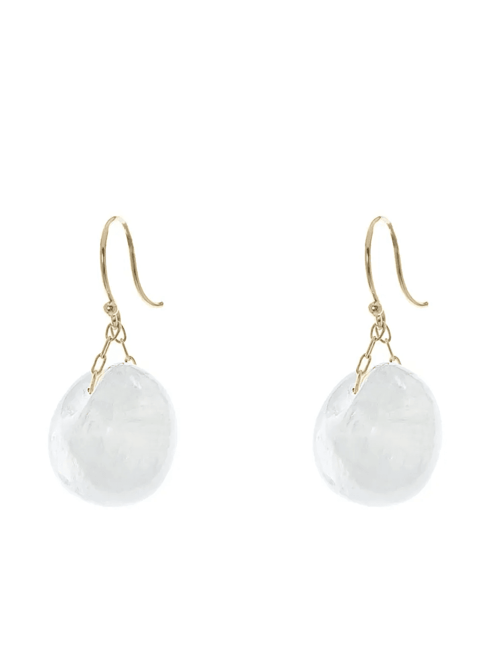 18K yellow gold moonstone earrings - Image 1