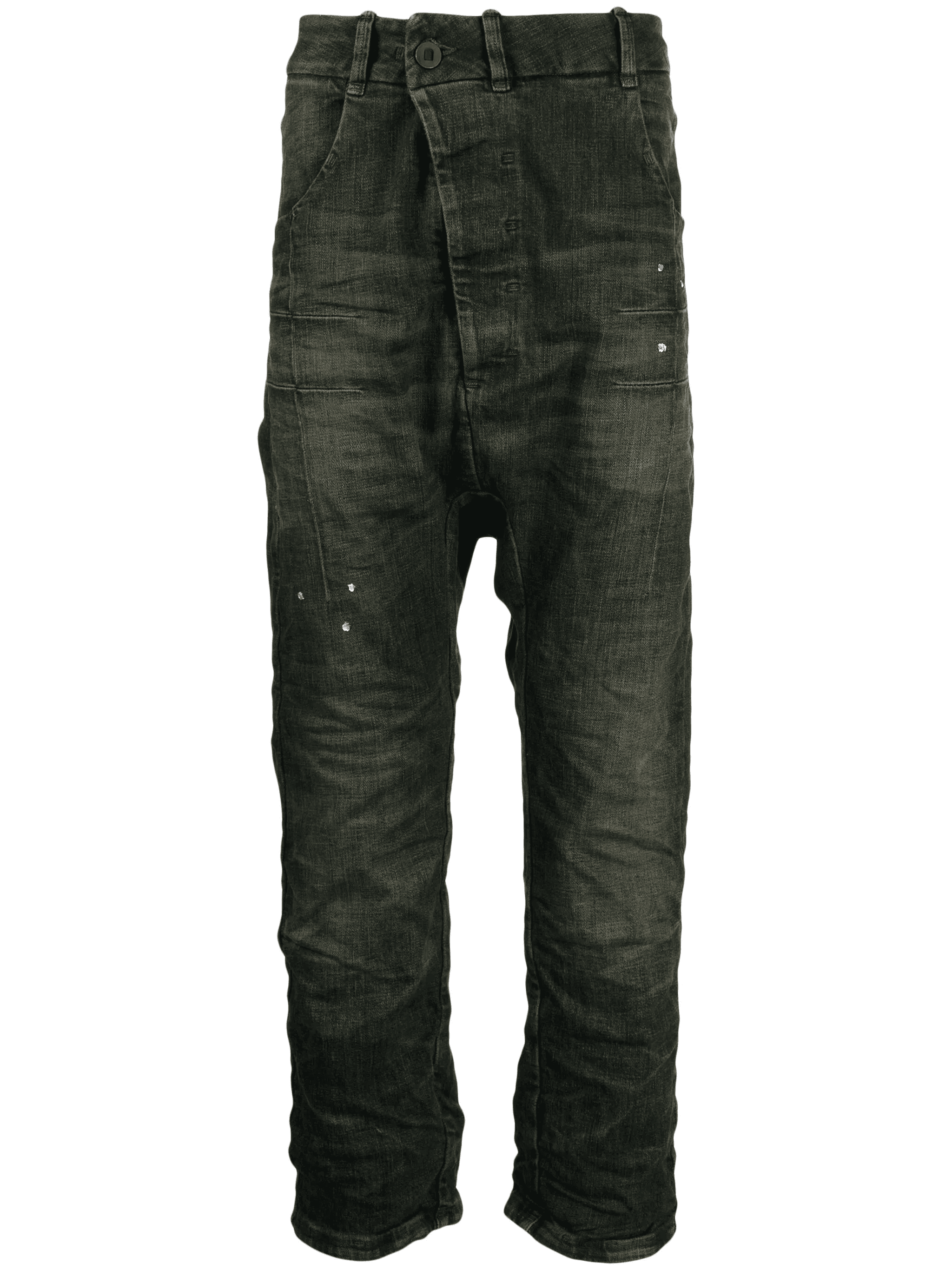 asymmetric drop-crotch jeans - Image 1