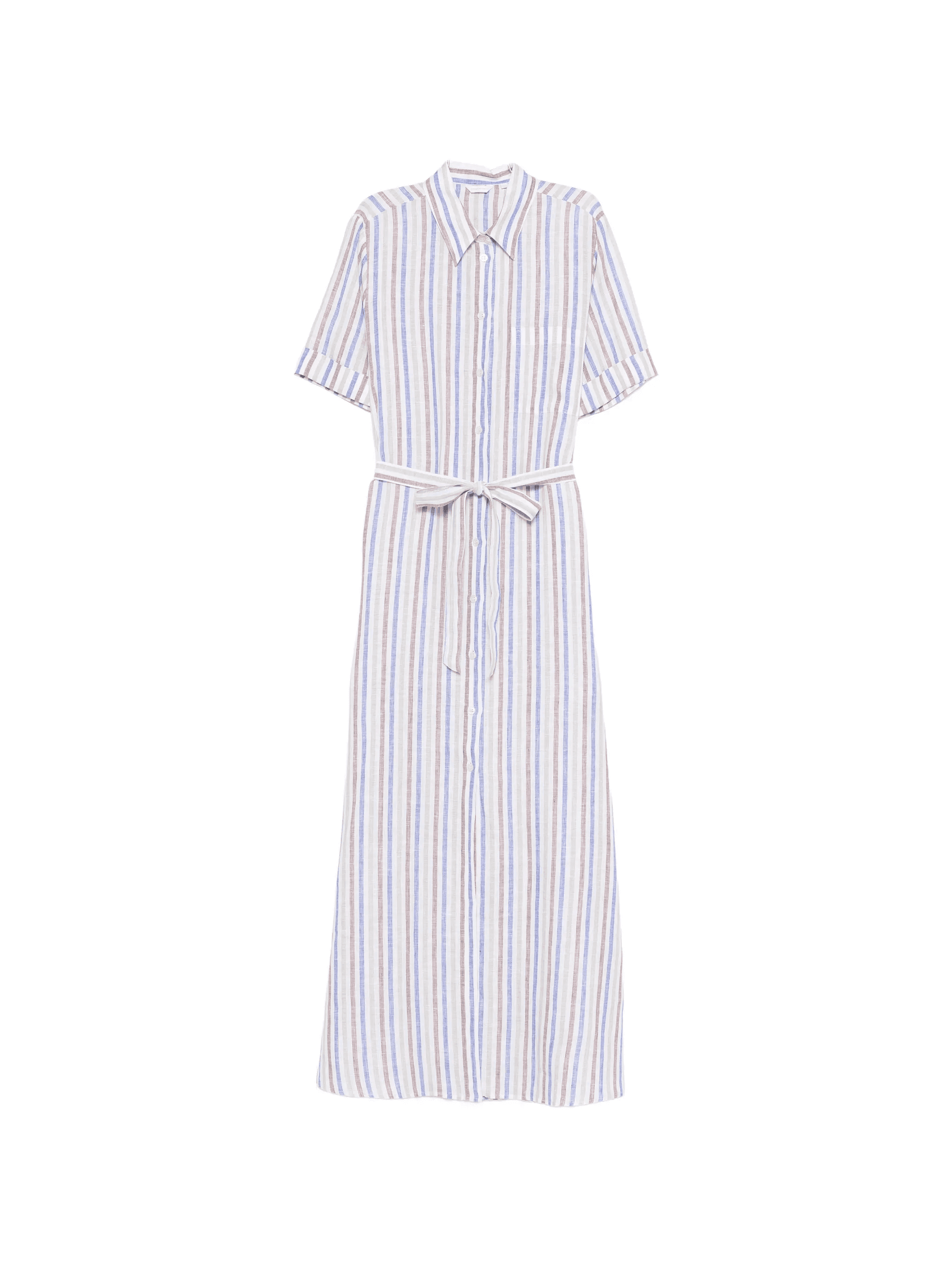 striped belted maxi shirt dress - Image 1