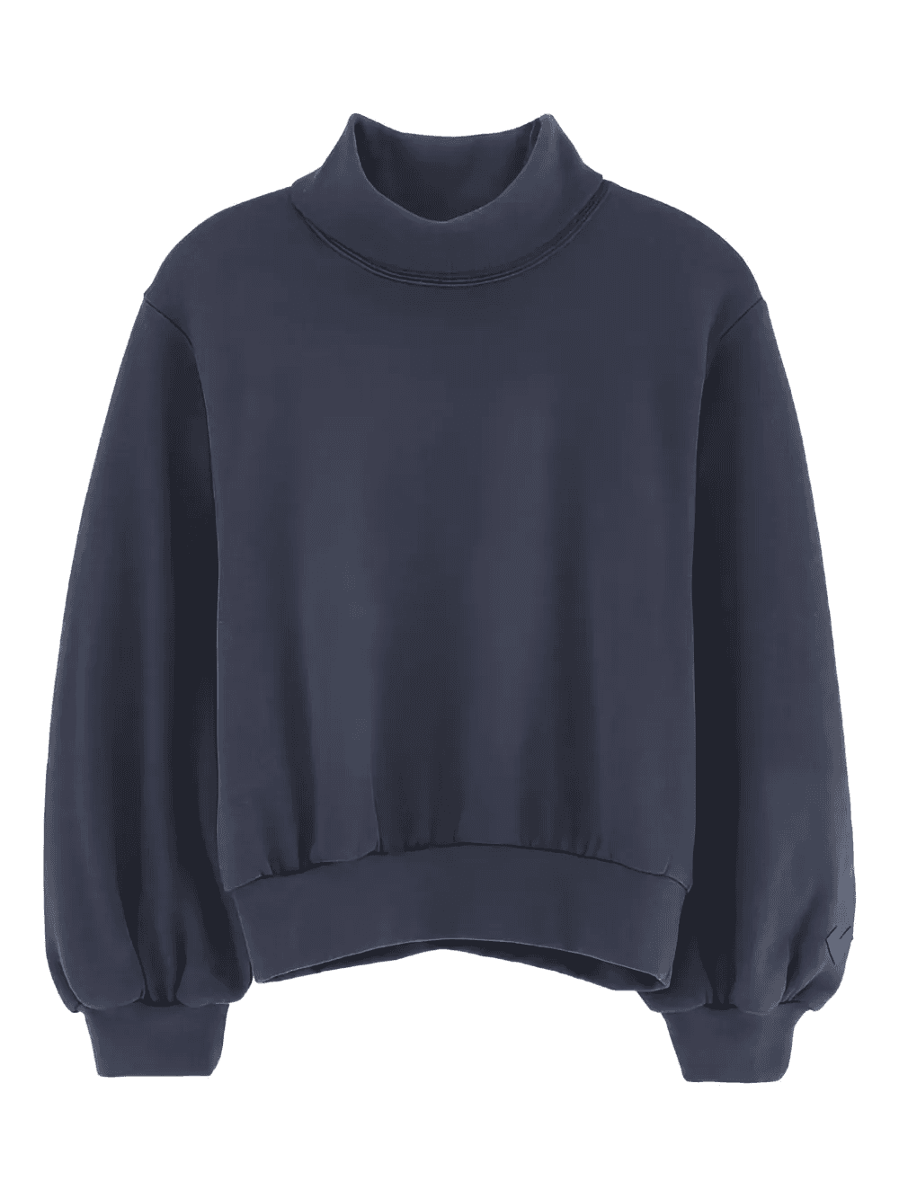 high-neck balloon-sleeve sweatshirt - Image 1
