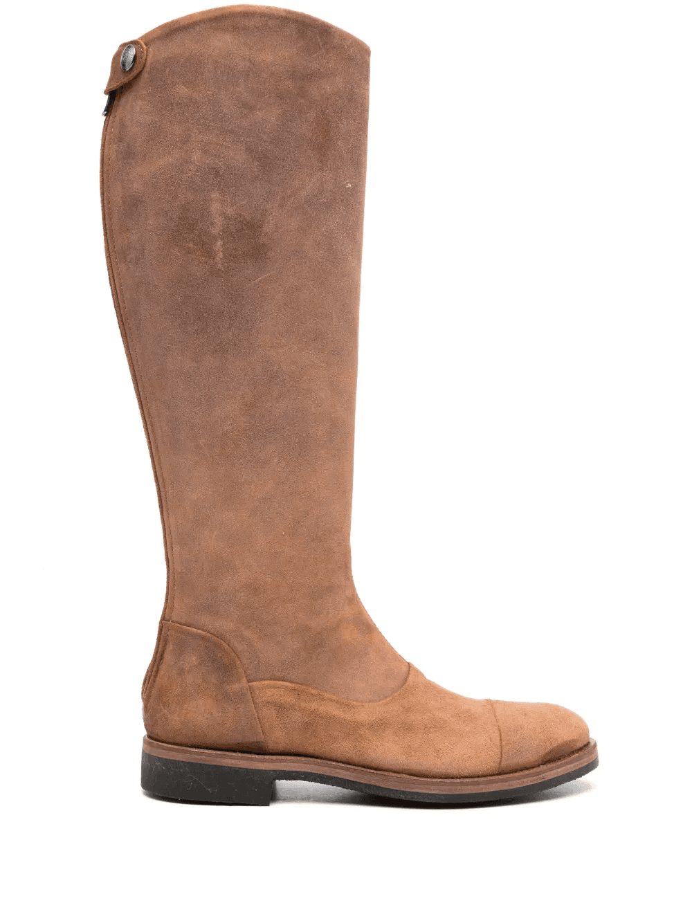 zipped leather knee-length boots - Image 1