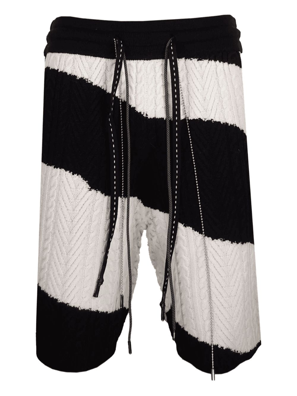 cable-knit striped shorts - Image 1