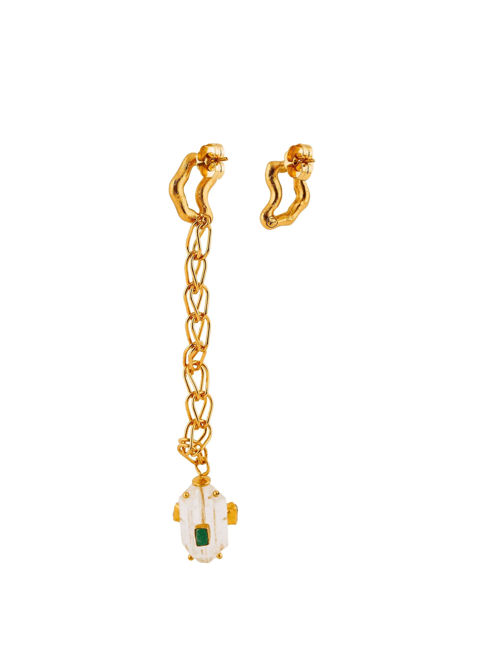 Tena gold-plated chain earrings - Image 1
