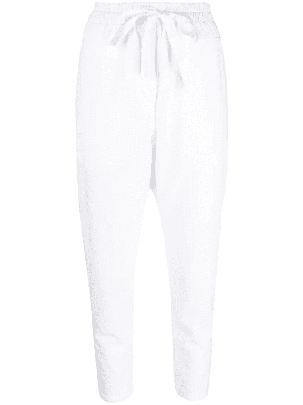 drawstring-waistband cotton trousers - Image 1