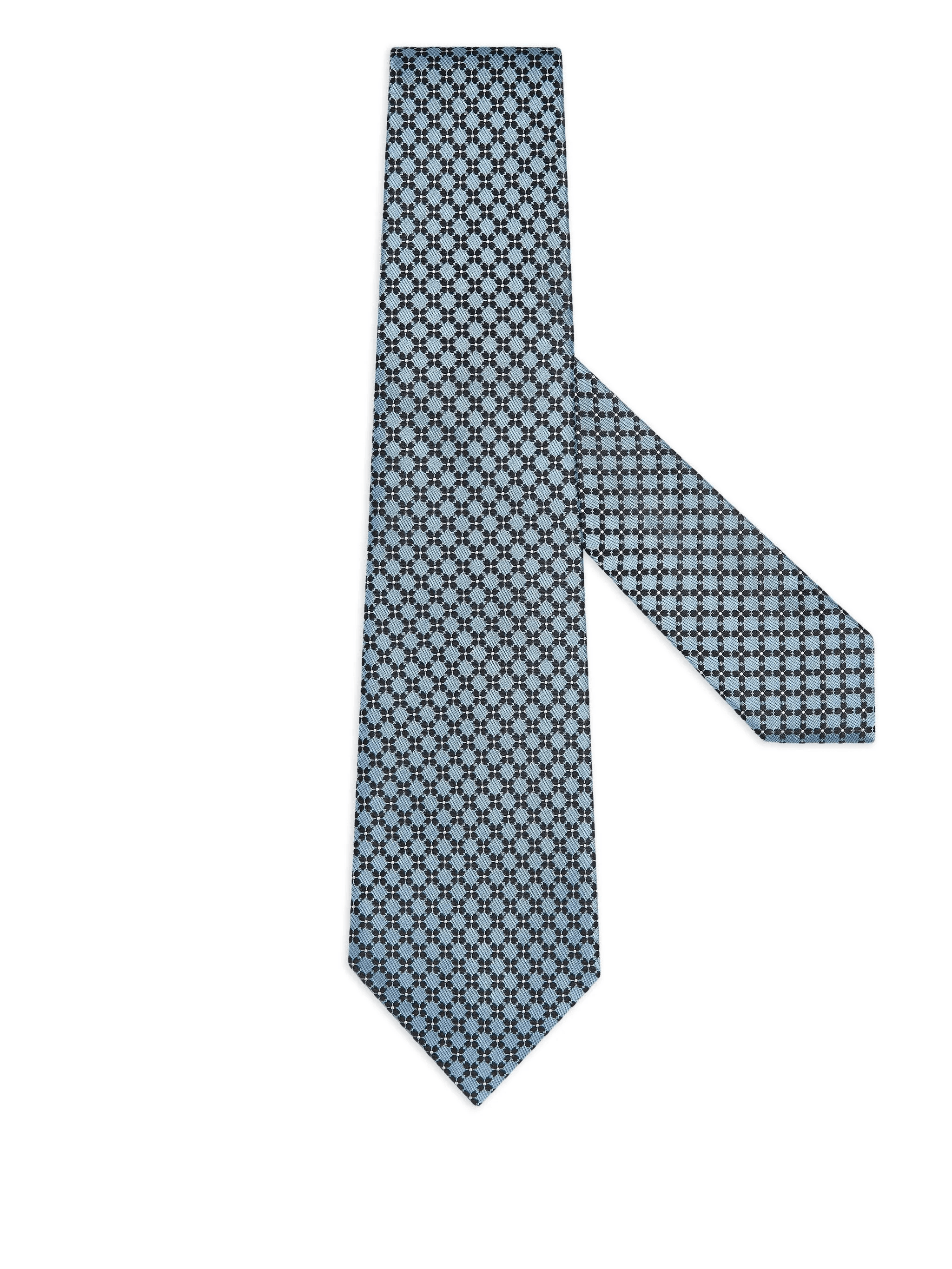 geometric-pattern silk tie - Image 1