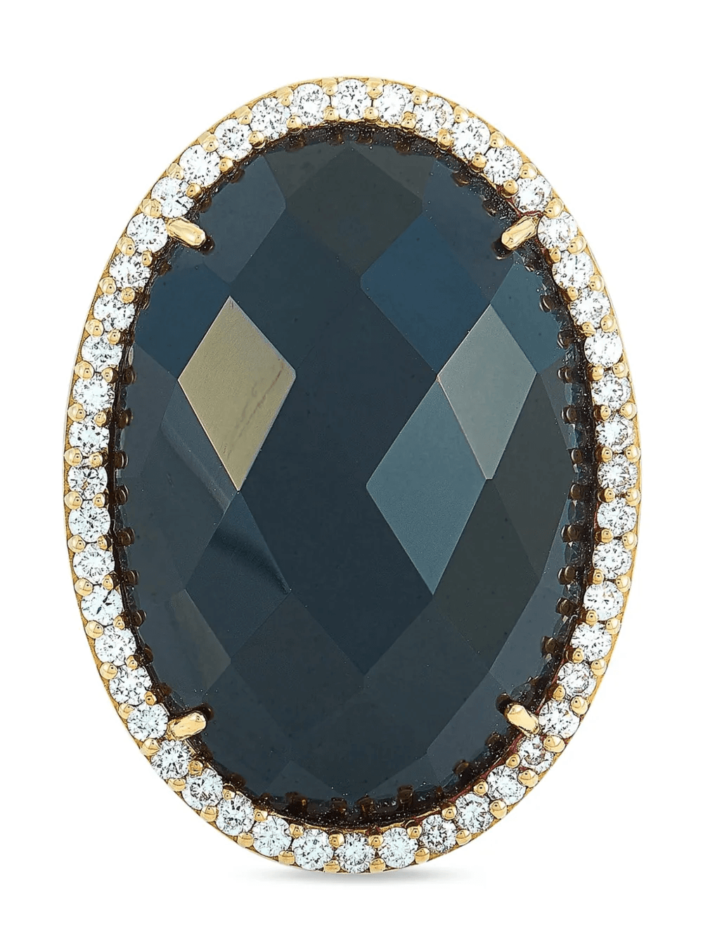 18K yellow gold onyx and diamond ring - Image 1