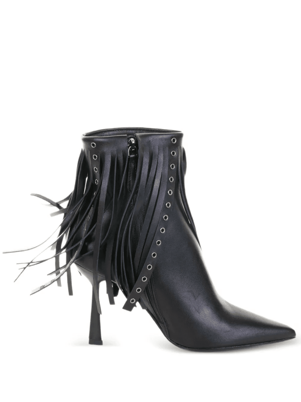 90mm fringed-detail leather ankle boots - Image 1