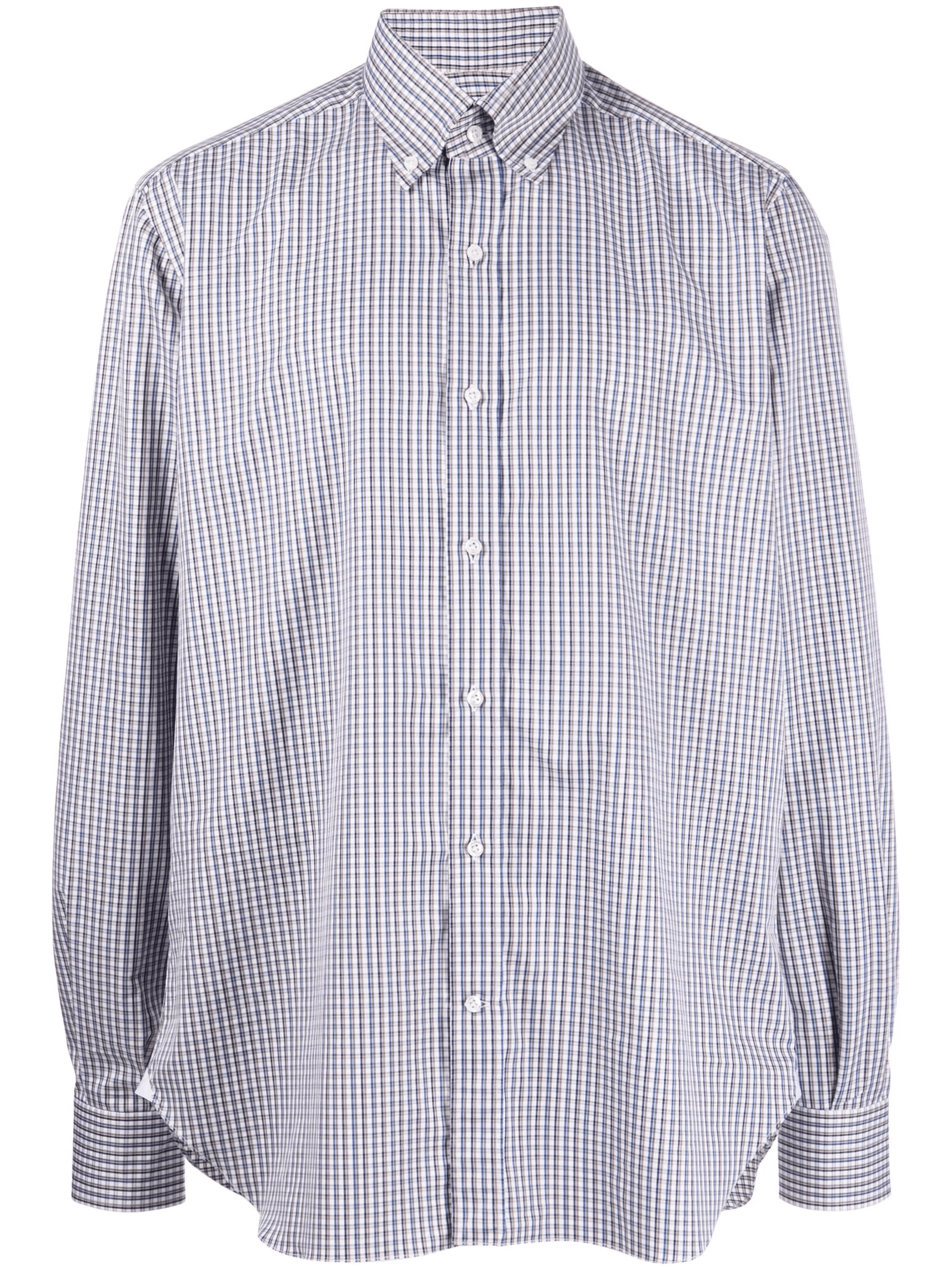 check-print cotton shirt - Image 1