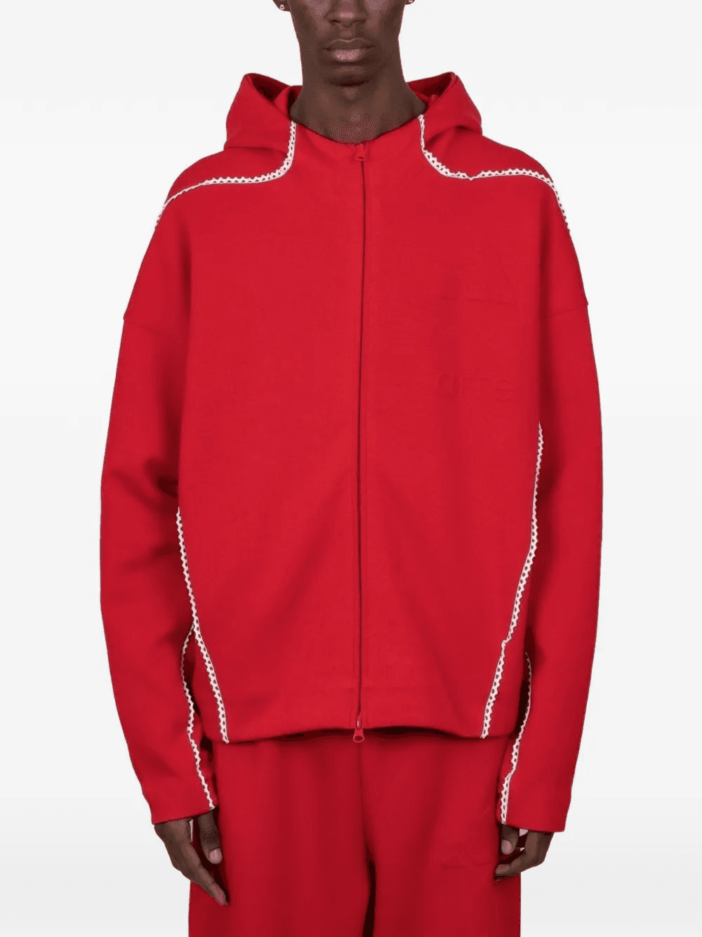 x Arte Antwerp zip-up lace-trim hoodie - Image 1
