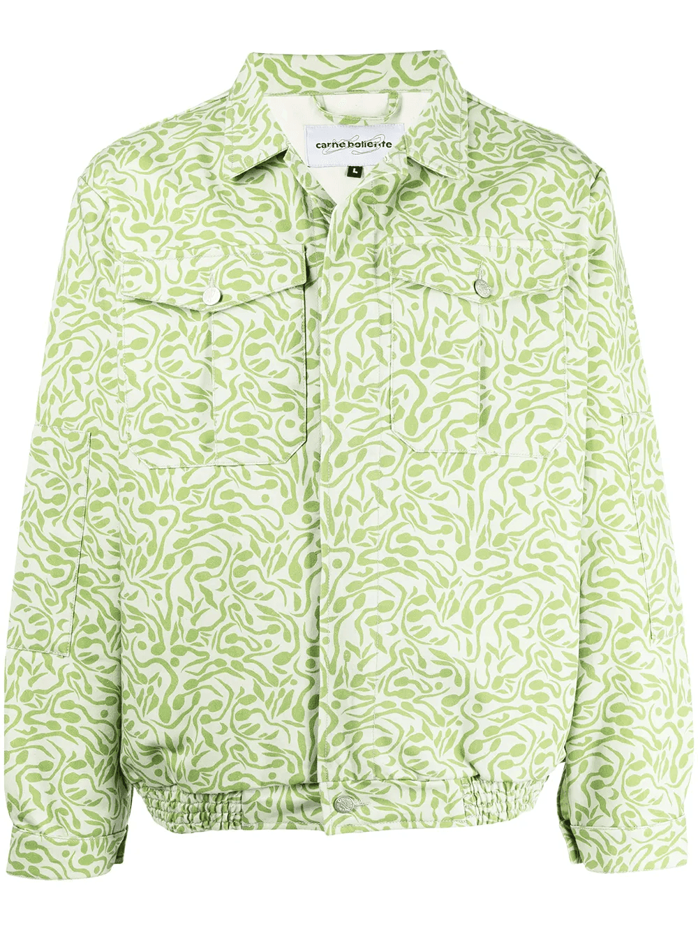 abstract-print button-down jacket - Image 1