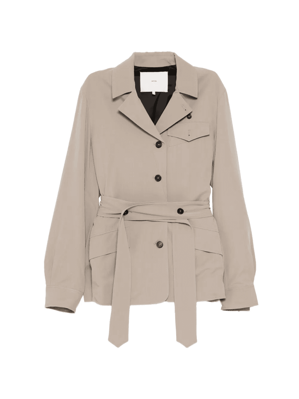 belted notched lapel jacket - Image 1