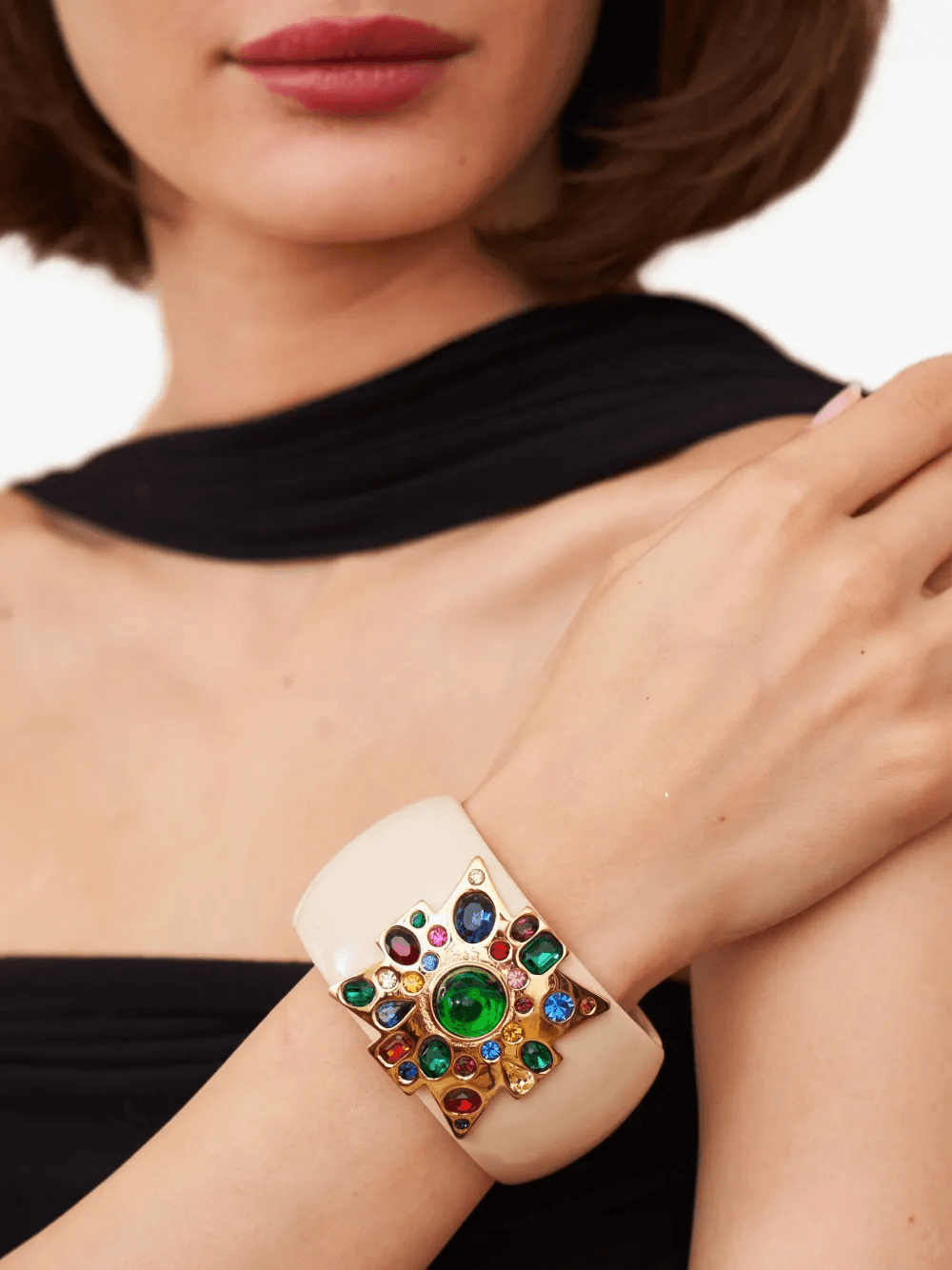 cross-motif emerald bracelet - Image 1